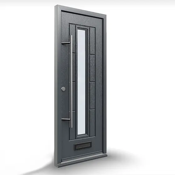Offset round bar pull handle