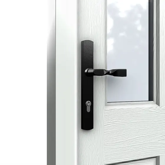 Twist lever composite door handle