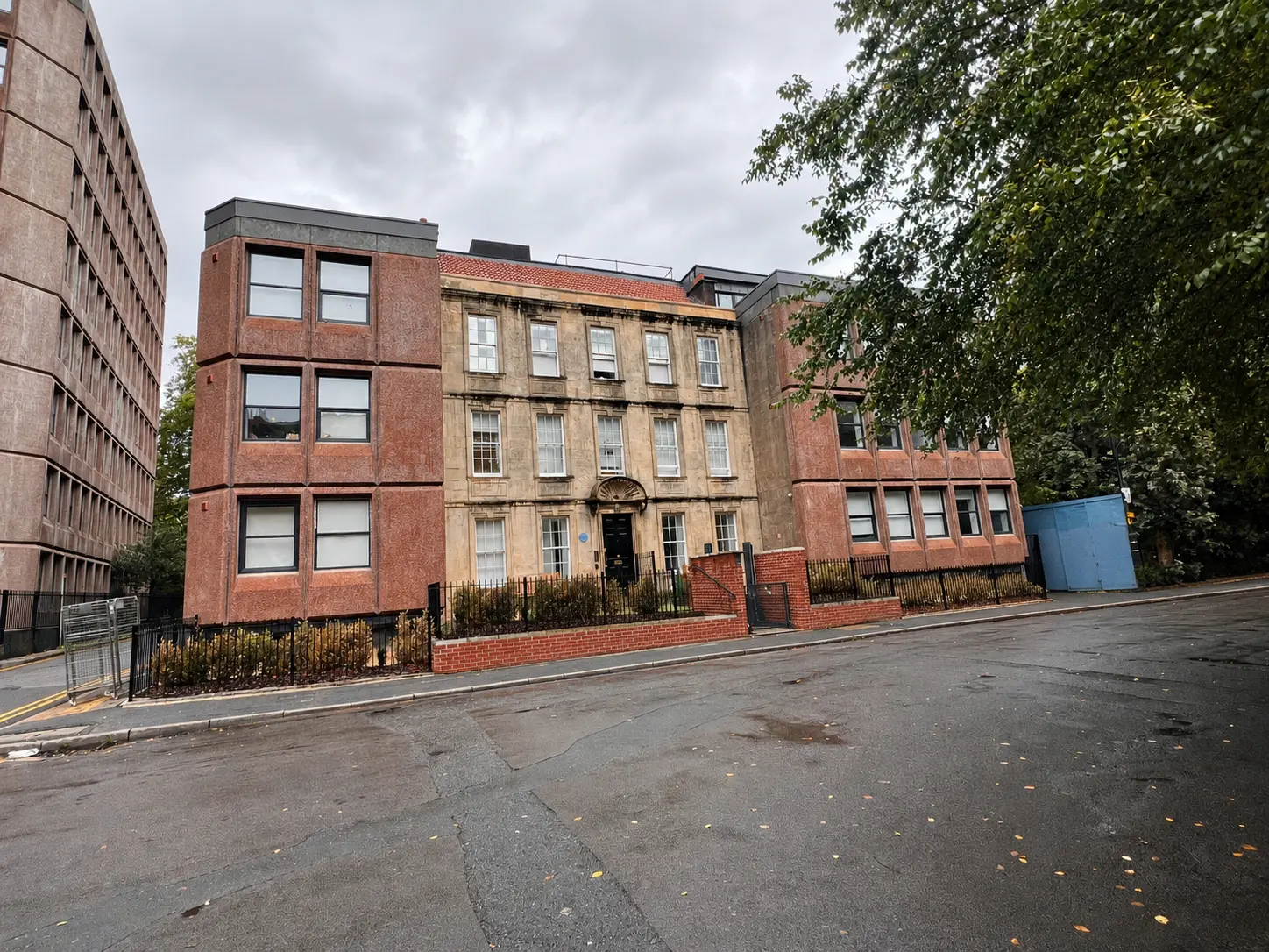 7 Redcross Street in Old Market, Bristol, with its historic central façade and windowed side wings